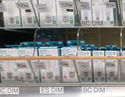 Light bulbs Selection of light bulbs