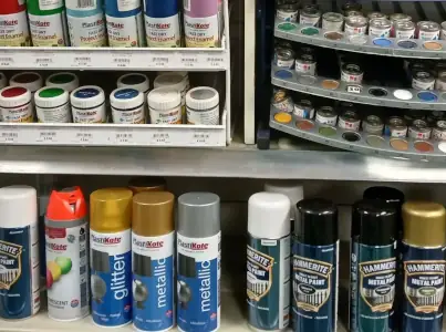 Different paints Selection of different types of paint